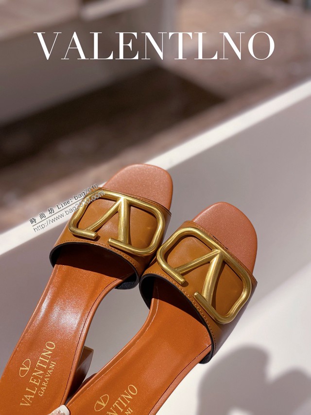 Valentino專櫃原版華倫天奴春夏新款女士拖鞋高跟涼拖鞋 dx2959